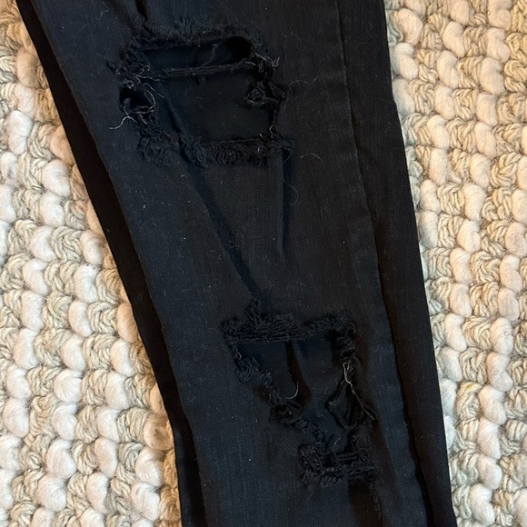 Wild Fable Black Super High Rise Distressed Skinny Jeans Women's Size 2 - Picture 8 of 11